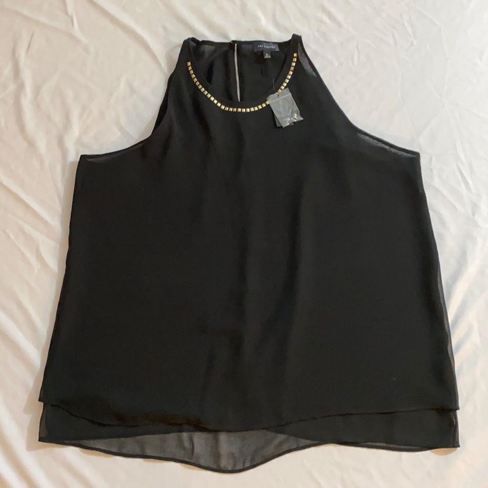 The Limited silky elegant black drape top. XL-NWT